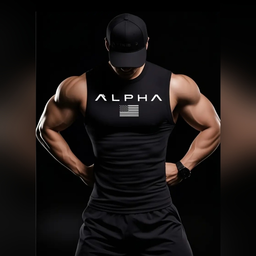 ALPHA American Flag 2025 New Summer Print Casual Waistcoat, High-elasticity Men